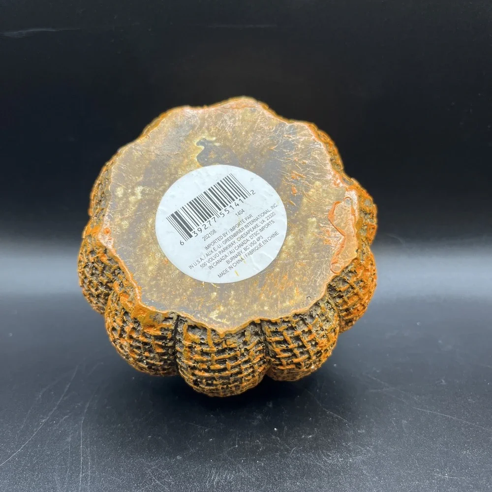Resin‎ Pumpkin Hatched Pattern Fall Autumn Tabletop Decor Thanksgiving Halloween